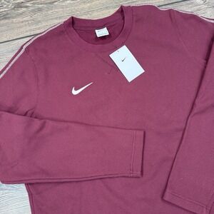 Nike Swoosh Waffle Knit Club Coach Sideline Shirt Burgundy Size Large FJ9547 NWT